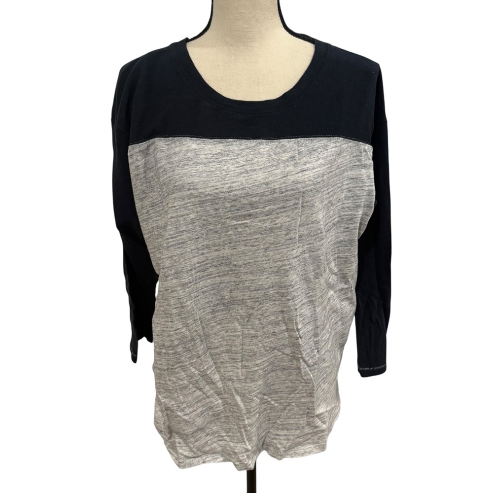 J Crew Black Gray Top / Lightweight Sweater Size XL